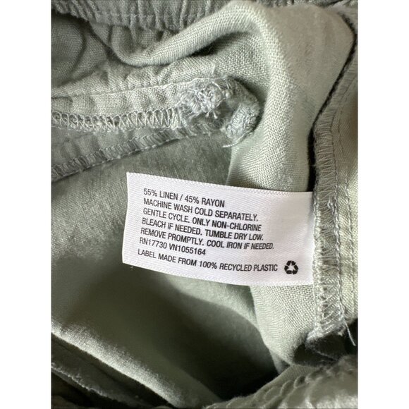 A New Day Linen Blend Wide Leg Drawstring Pocket Pants Women's Size S Beach pull - Picture 6 of 9